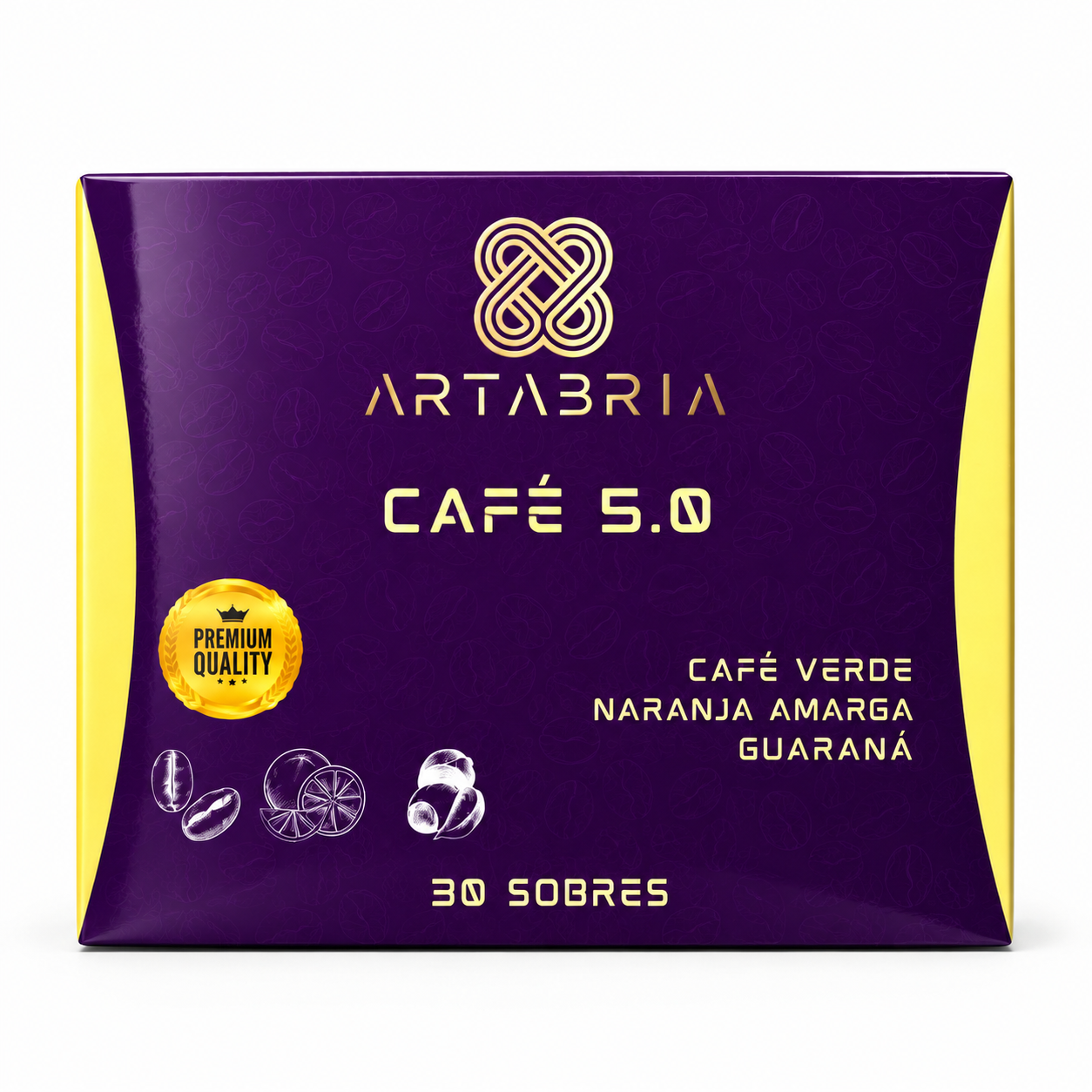 Café 5.0 Artabria | 30 Sobres | Café Verde, Guaraná y Naranja Amarga