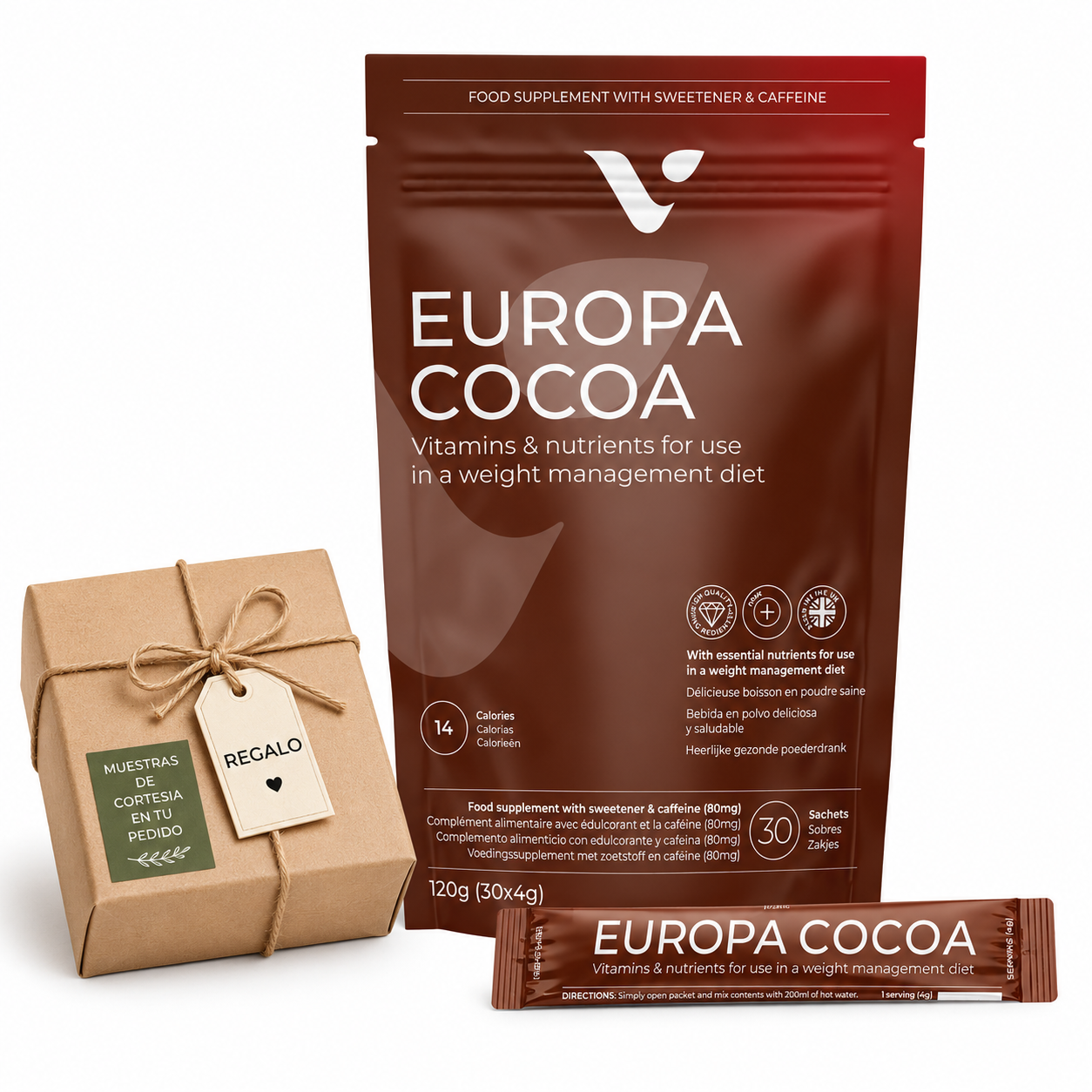 Valentus Europa Cocoa 1 x 30 Monodosis 4gr  | Cacao de Valentus | 120 gr (4gr x 30)