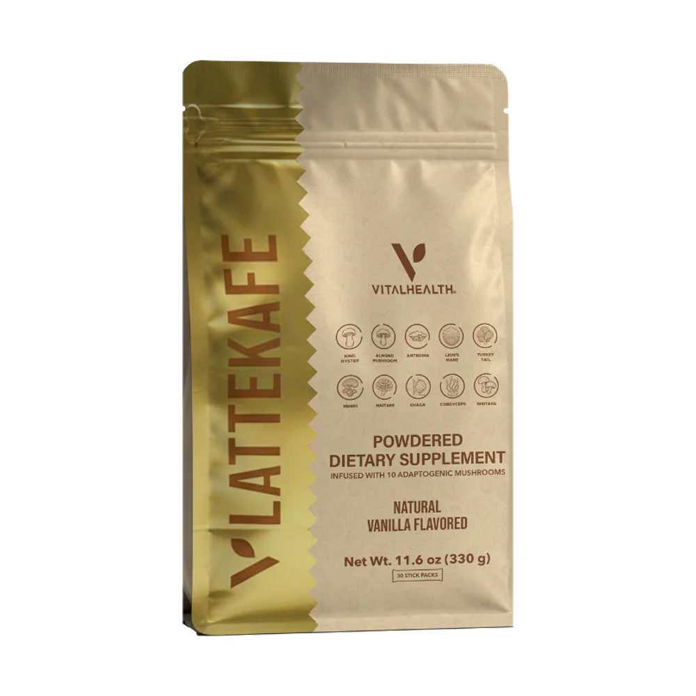 LatteKafe Vitalhealth: café soluble con mezcla de hongos, MCT de coco y sabor vainilla