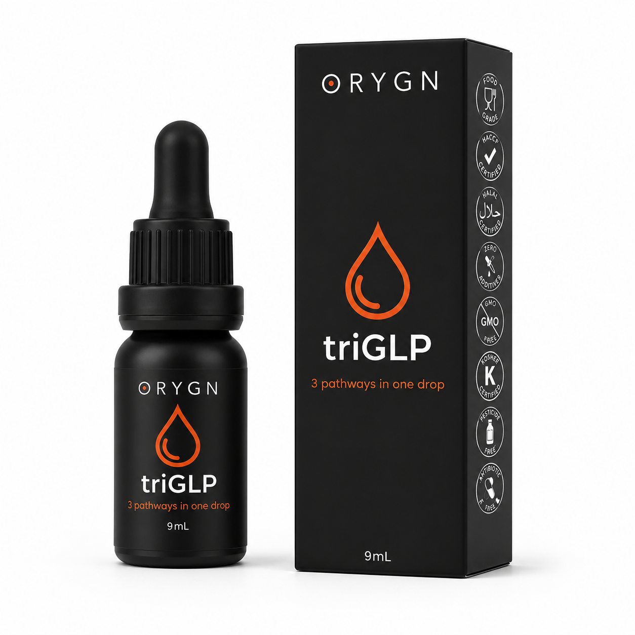 triGLP Orygn en gotas: fórmula líquida con péptidos de salmón, limón y jengibre